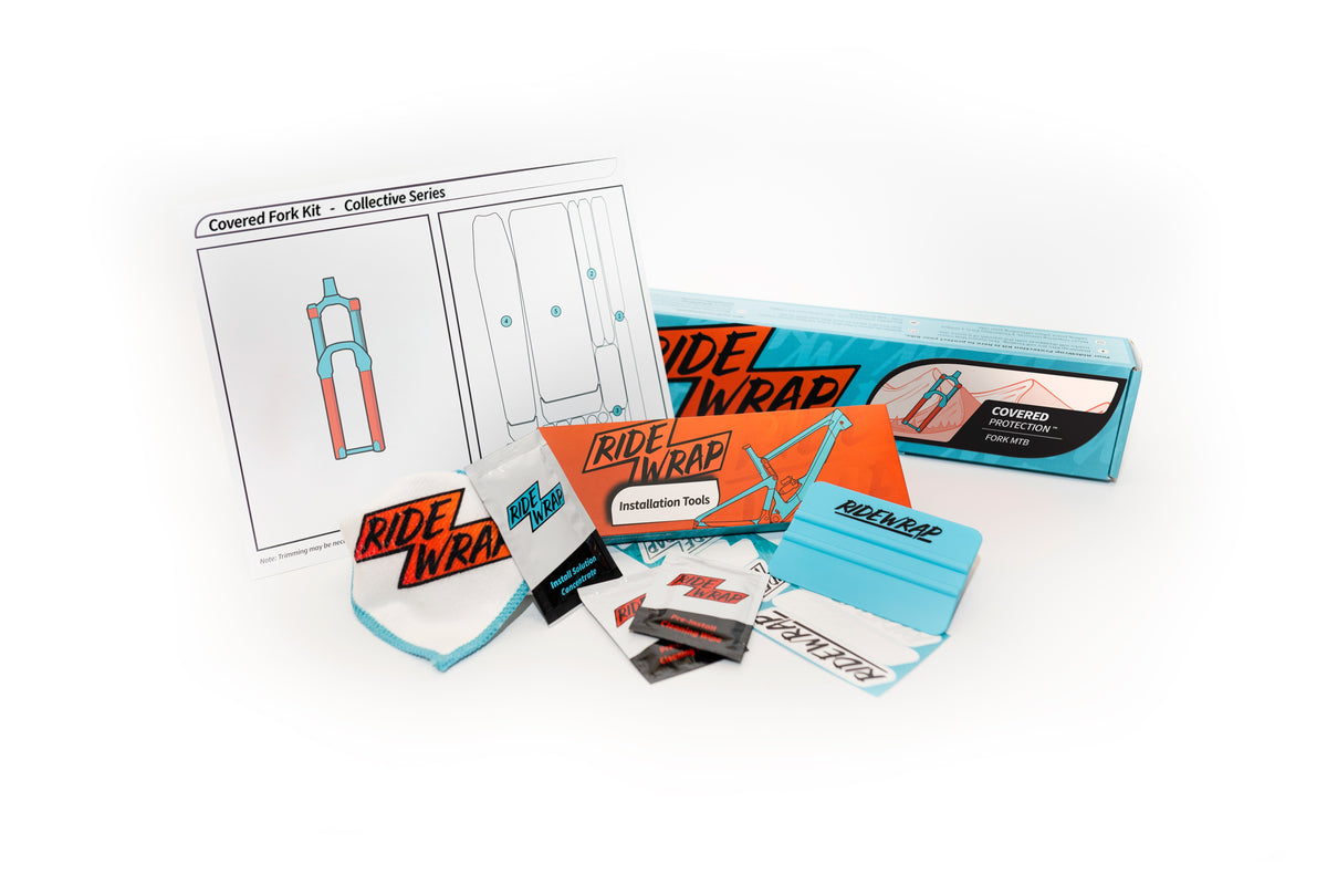 RideWrap Covered MTB Fork Kit contents